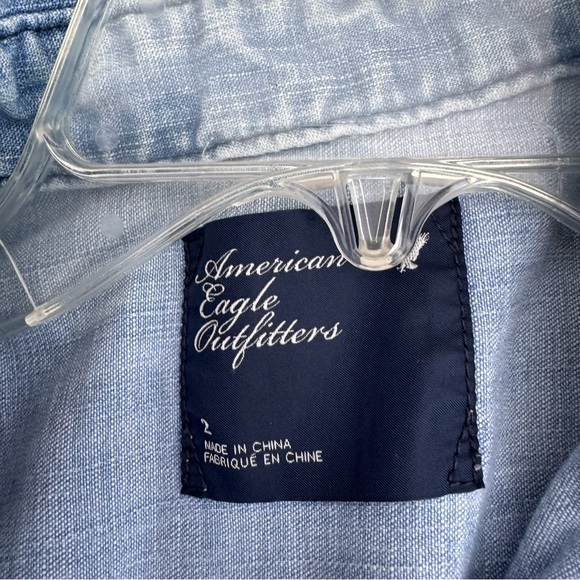 American Eagle Outfitters Light Blue Button Down Shirt - Picture 3 of 7
